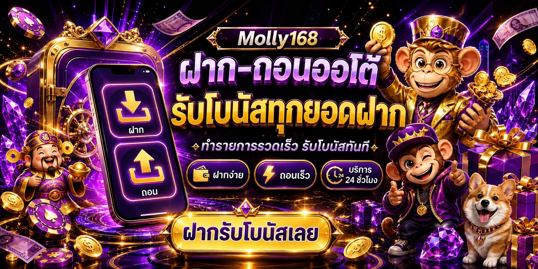คู่มือฝากถอนอัตโนมัติ Molly168 และการตรวจรายการ